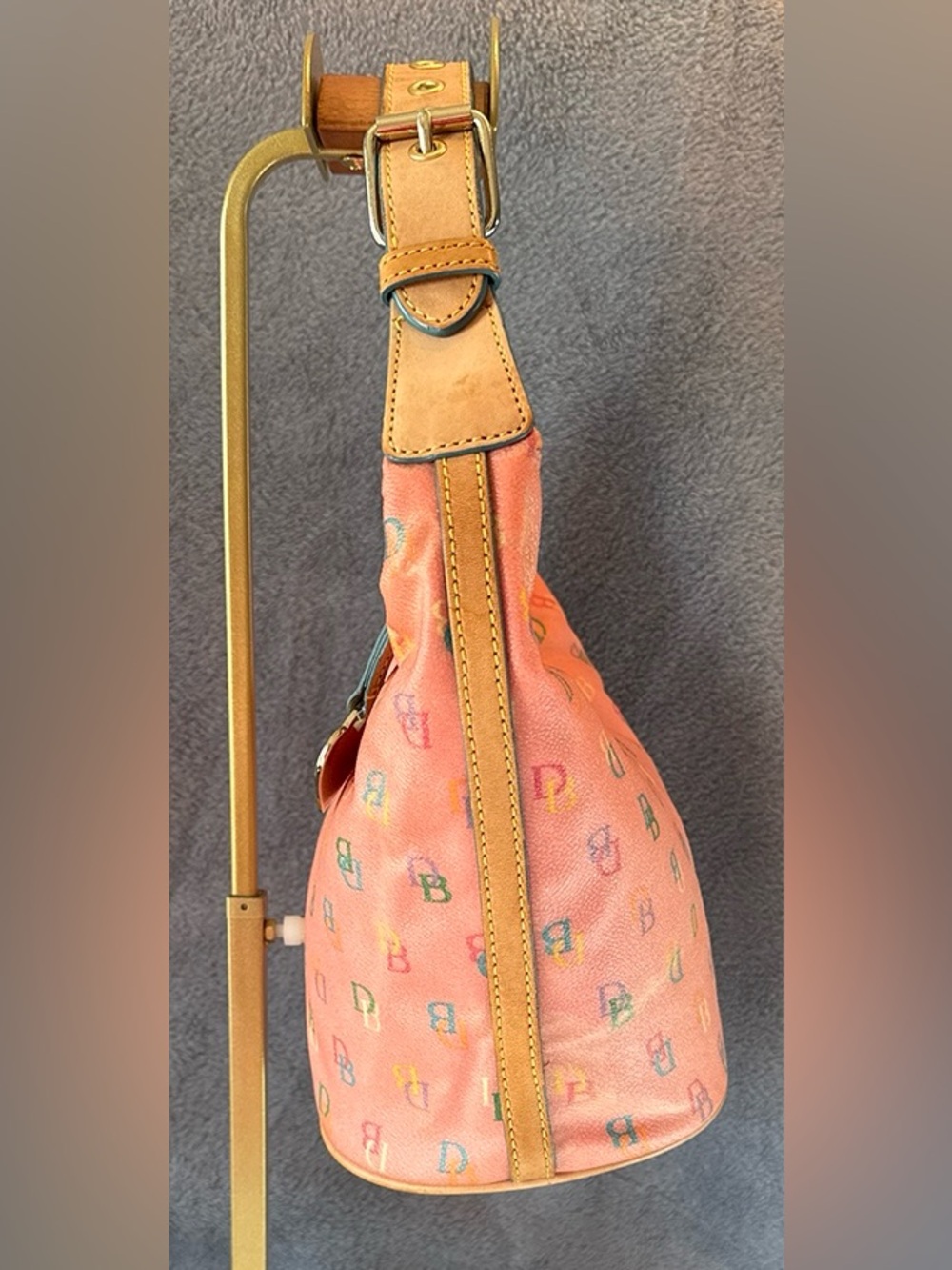 Y2K Dooney & Bourke Rainbow Monogram Hobo Shoulder Bag - Picture 3 of 15